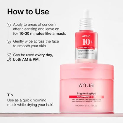 ANUA NIACINAMIDE 10%+TXA 4 & ANUA Brightening Pad